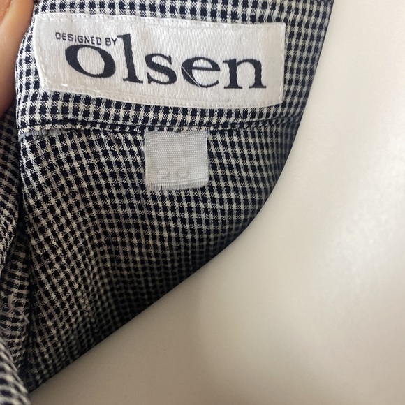 OLSEN Germany Crinkle Transitional A-line Midi Gray Button-Down Shirt Dress 38 - Picture 5 of 10